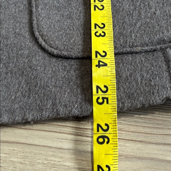 Lands’ End Wool hooded Coat Taupe Plaid interior Button up Women’s 10 Warm Cozy - Picture 9 of 11